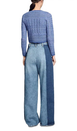 Maglione girocollo con bottoni